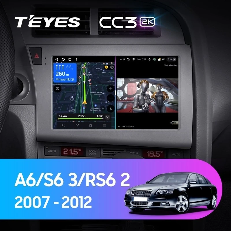 Штатная магнитола Teyes CC3 2K 360 6/128 Audi RS6 2 (2007-2012)