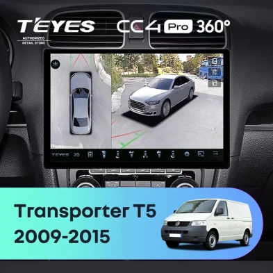 Штатная магнитола Teyes CC4 Pro 360 8/128 Volkswagen Transporter (T5) (2009-2015) (13")