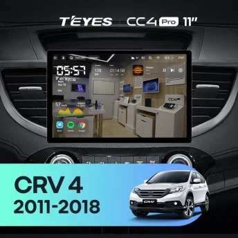 Штатная магнитола Teyes CC4 Pro 12/256 Honda CR-V 4 RM RE (2011-2018) Тип-A (11") 9 inch