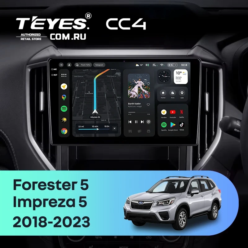 Штатная магнитола Teyes CC4 8/128 Subaru Impreza 5 (2018-2023)