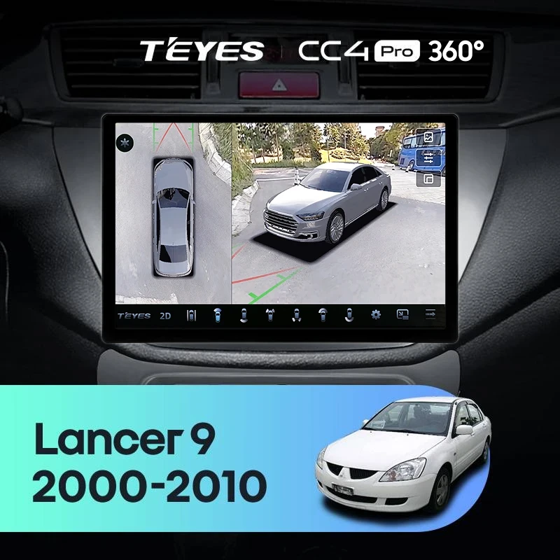 Штатная магнитола Teyes CC4 Pro 360 12/256 Mitsubishi Lancer 9 CS (2000-2010) (11")