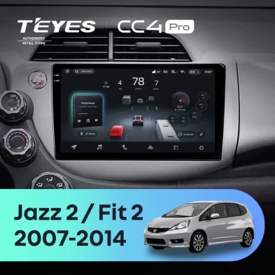 Штатная магнитола Teyes CC4 Pro 12/256 Honda Fit 2 GE (2007-2014)