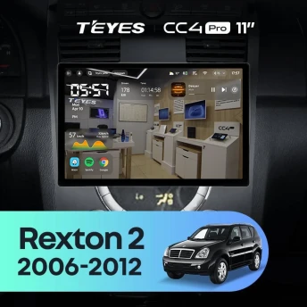 Штатная магнитола Teyes CC4 Pro 12/256 SsangYong Rexton Y250 2 (2006-2012) (11")