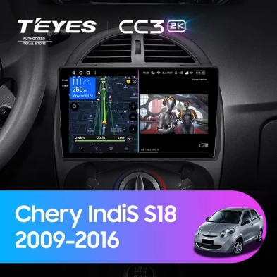 Штатная магнитола Teyes CC3 2K 360 6/128 Chery IndiS S18 (2009-2016)