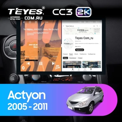 Штатная магнитола Teyes CC3 2K 4/64 SsangYong Actyon C100 (2005-2011) (13")