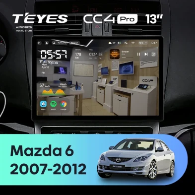 Штатная магнитола Teyes CC4 Pro 8/128 Mazda 6 2 GH (2007-2012) (13")