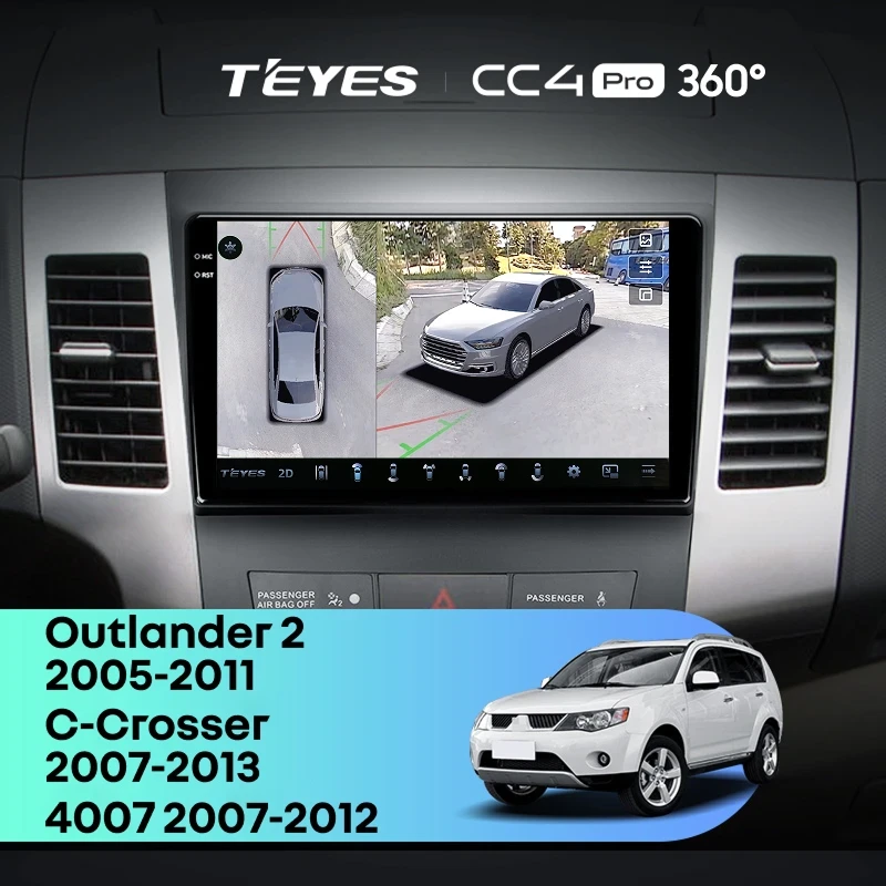 Штатная магнитола Teyes CC4 Pro 360 8/128 Peugeot 4007 (2007-2012) Тип-A