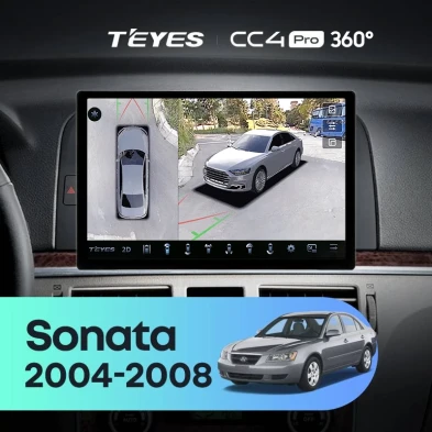 Штатная магнитола Teyes CC4 Pro 360 12/256 Hyundai Sonata NF (2004-2008) (13")
