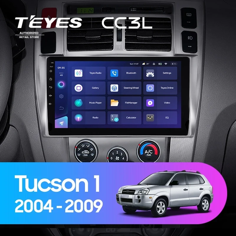 Штатная магнитола Teyes CC3L 4/32 Hyundai Tucson 1 (2004-2009) F1