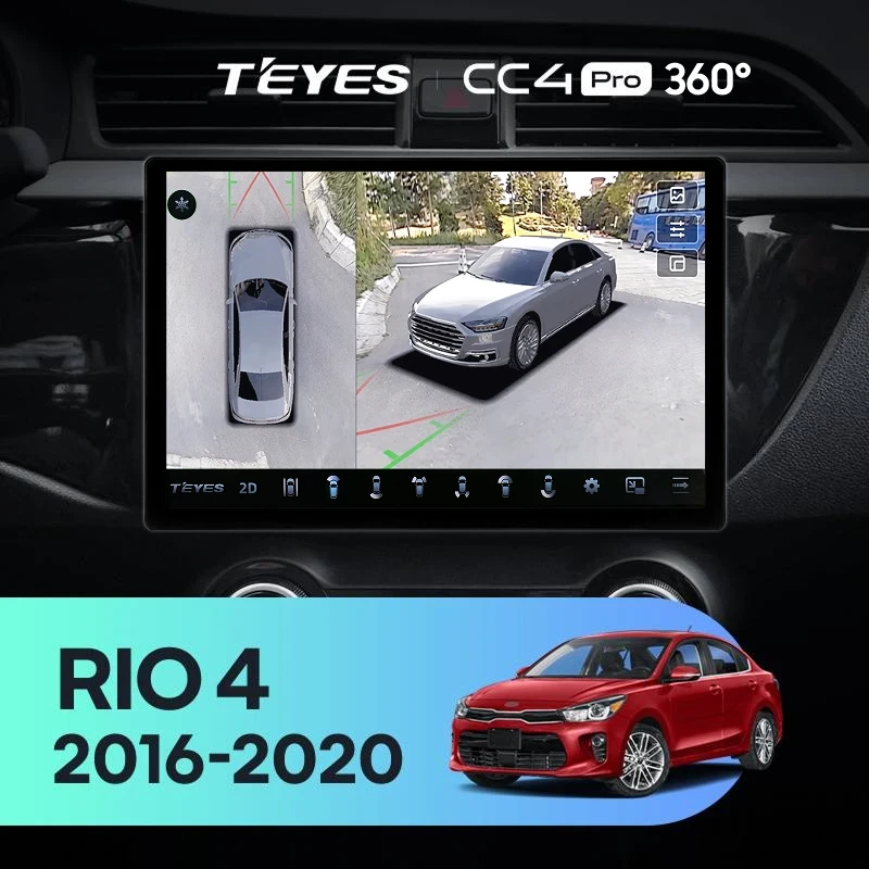 Штатная магнитола Teyes CC4 Pro 360 8/128 Kia Rio 4 (2016-2020) Тип-A (13")