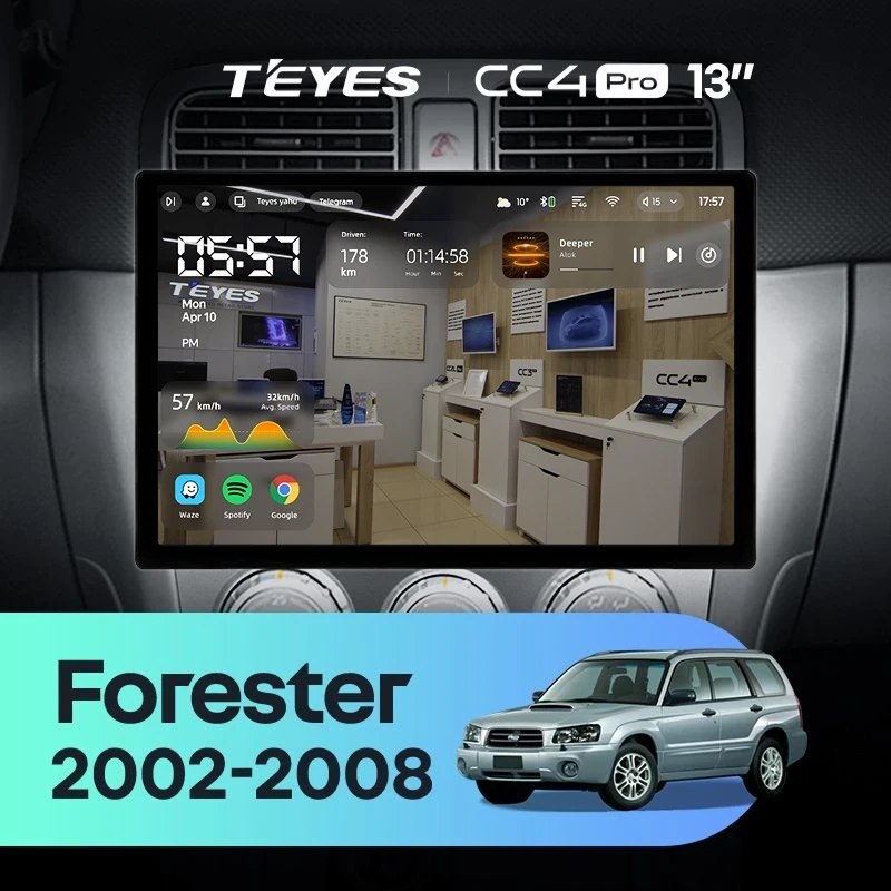 Штатная магнитола Teyes CC4 Pro 12/256 Subaru Forester SG (2002-2008) (13")