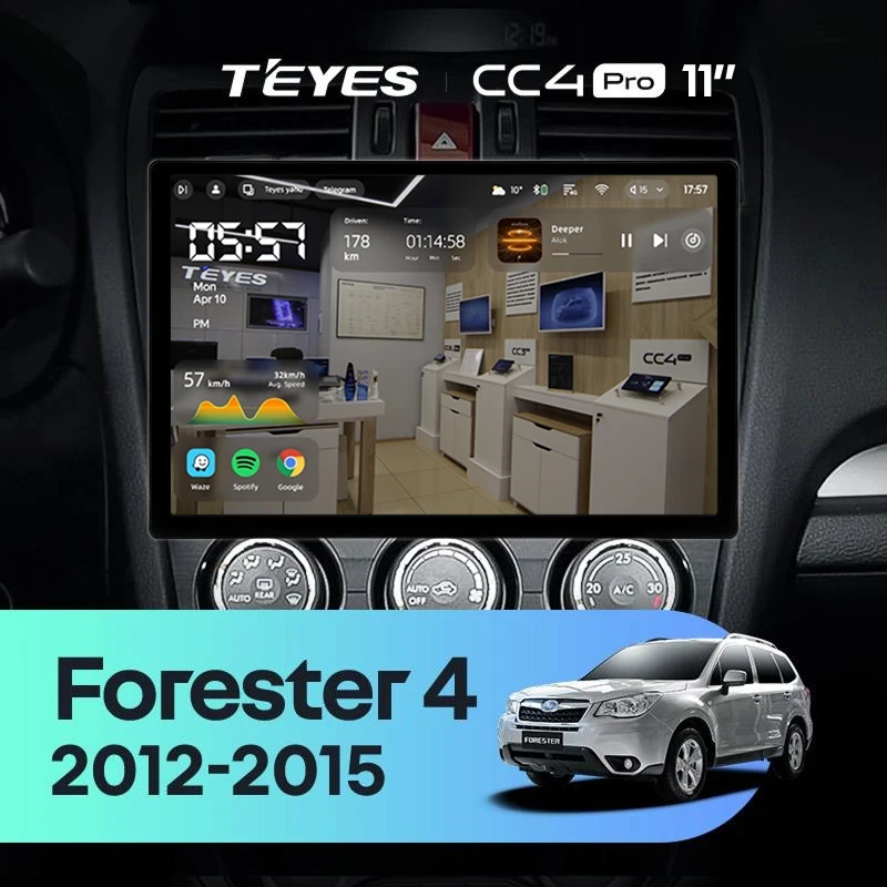 Штатная магнитола Teyes CC4 Pro 12/256 Subaru Forester 4 SJ (2012-2015) Тип-B (11")