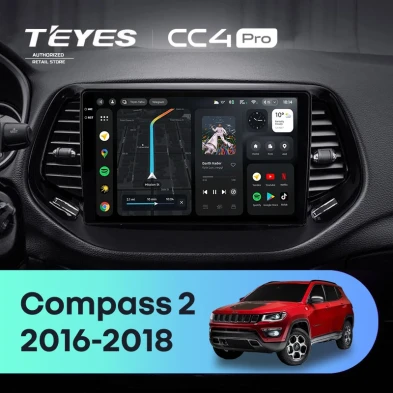 Штатная магнитола Teyes CC4 8/128 Jeep Compass 2 MP (2016-2018)