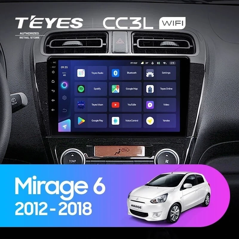 Штатная магнитола Teyes CC3L WiFi 2/32 Mitsubishi Mirage 6 (2012-2018)