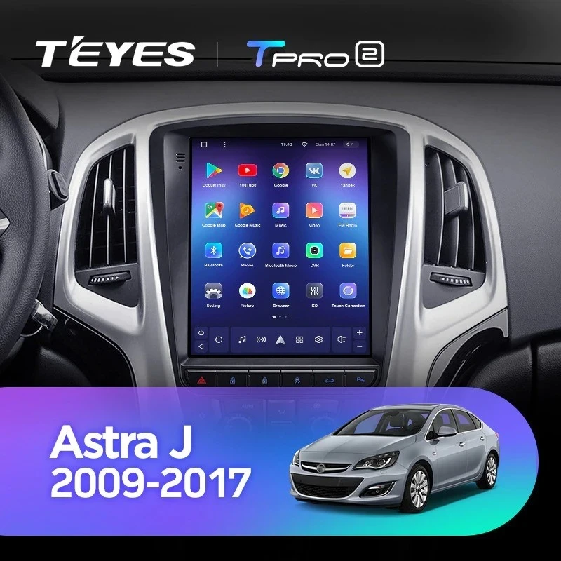 Штатная магнитола Tesla style Teyes TPRO 2 3/32 Opel Astra J (2009-2017) F1
