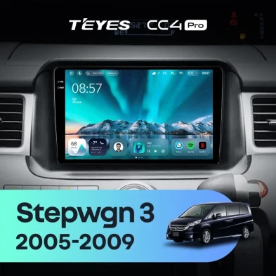 Штатная магнитола Teyes CC4 Pro 8/128 Honda Stepwgn 3 (2005-2009) Правый руль