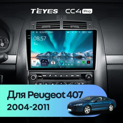 Штатная магнитола Teyes CC4 Pro 8/128 Peugeot 407 (2004-2011) F2