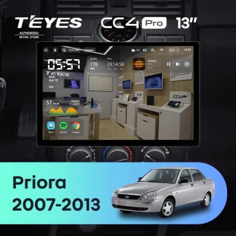 Штатная магнитола Teyes CC4 Pro 12/256 Lada Priora 1 (2007-2013) F2 (черная) (13")
