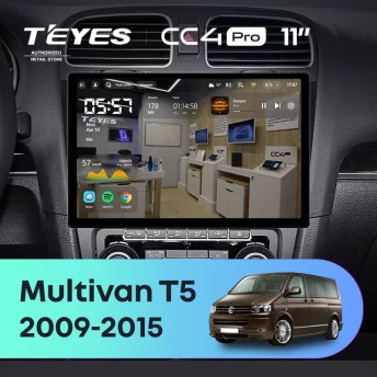 Штатная магнитола Teyes CC4 Pro 8/128 Volkswagen Multivan T5 (2009-2015) (11")