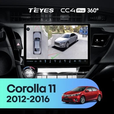 Штатная магнитола Teyes CC4 Pro 360 12/256 Toyota Corolla (2012-2016) Тип-A (11")