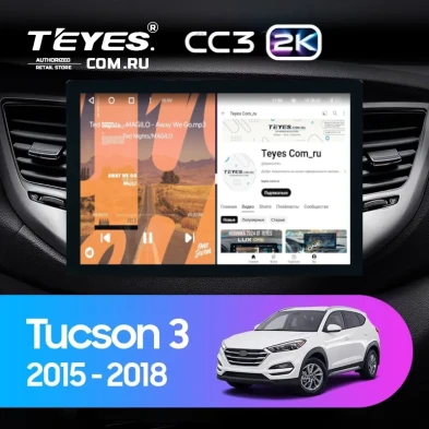 Штатная магнитола Teyes CC3 2K 360 6/128 Hyundai Tucson 3 (2015-2018) Тип-B (13")