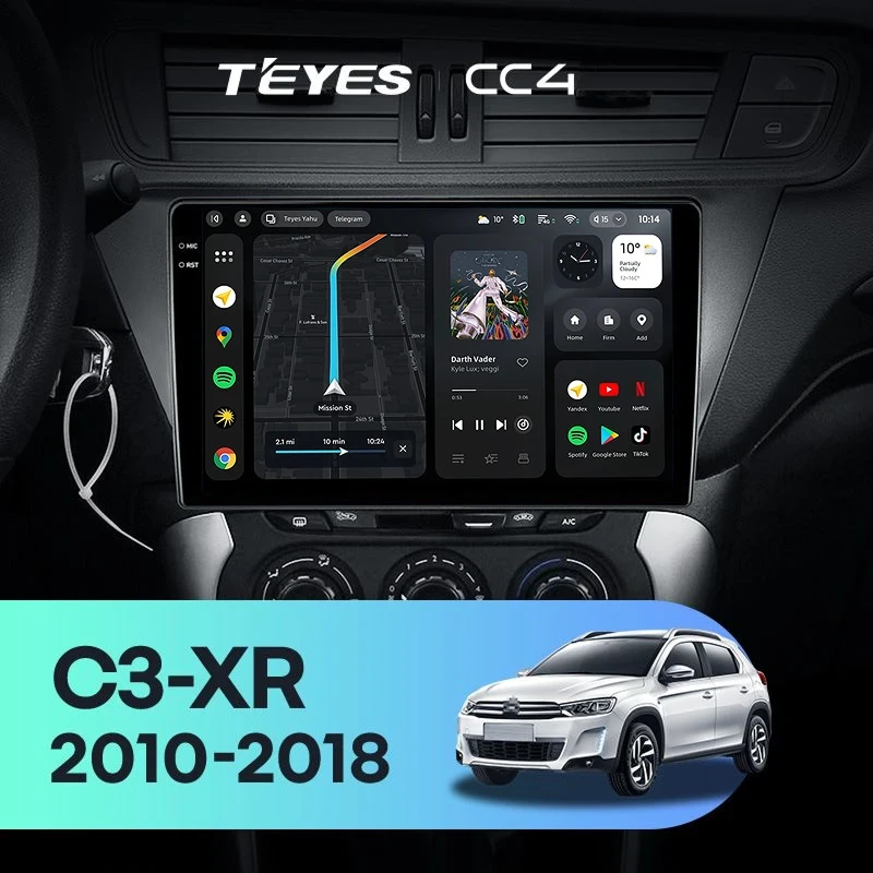 Штатная магнитола Teyes CC4 6/64 Citroen C3-XR (2010-2018) F2