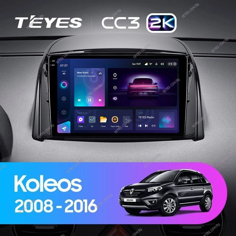 Штатная магнитола Teyes CC3 2K 4/32 Renault Koleos (2008-2016) Тип-A