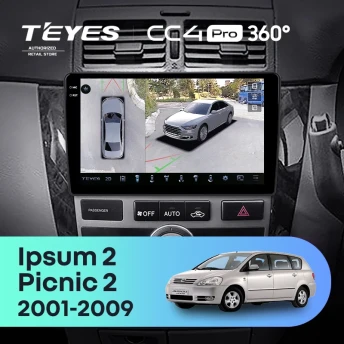Штатная магнитола Teyes CC4 Pro 360 8/128 Toyota Ipsum 2 ACM20 (2001-2009)