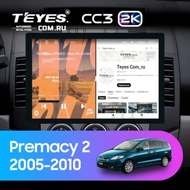 Штатная магнитола Teyes CC3 2K 4/64 Mazda Premacy 2 (2005-2010) (13")