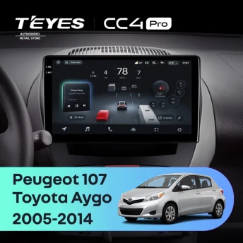 Штатная магнитола Teyes CC4 Pro 8/128 Toyota Aygo (2005-2014)