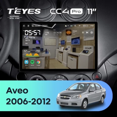 Штатная магнитола Teyes CC4 Pro 12/256 Chevrolet Aveo T250 (2006-2012) (11")