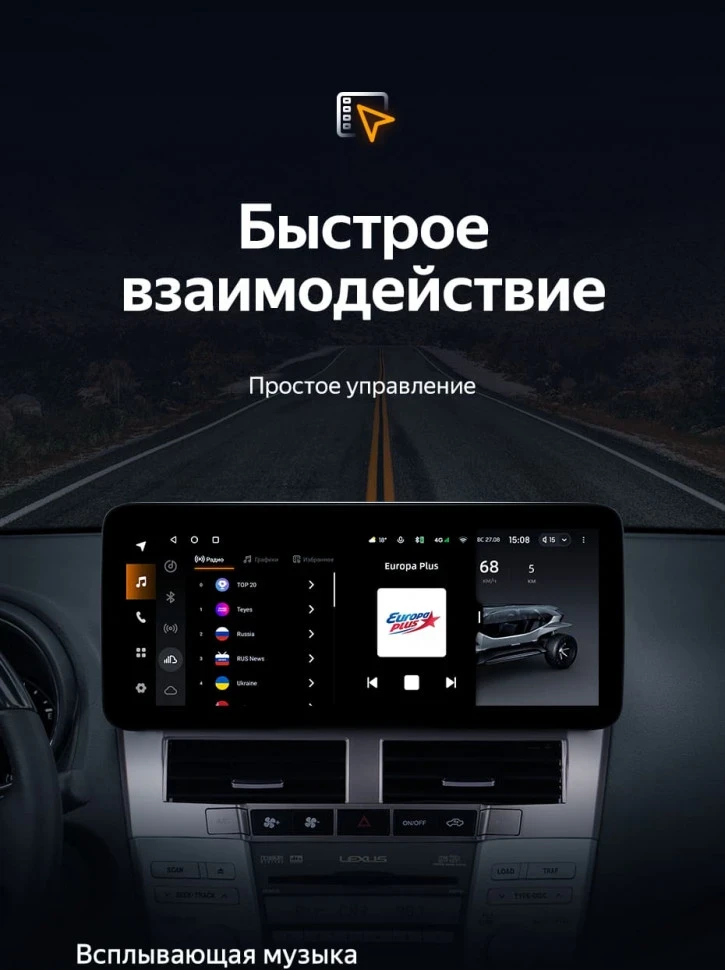 Штатная магнитола Teyes LUX ONE 4/64 Toyota Harrier XU30 (2003-2013) Тип-A