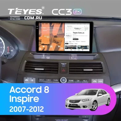 Штатная магнитола Teyes CC3 2K 6/128 Honda Accord 8 (USA) (2007-2012)