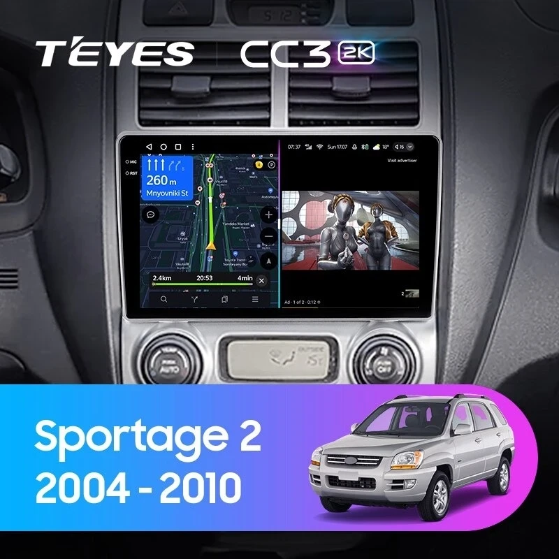 Штатная магнитола Teyes CC3 2K 4/64 Kia Sportage 2 (2004-2010) F1