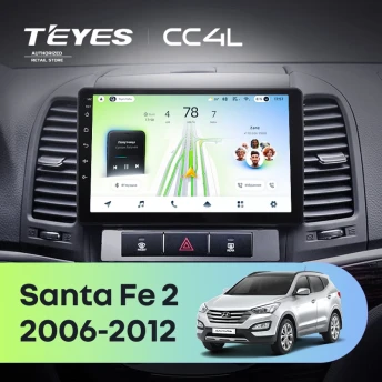 Штатная магнитола Teyes CC4L 6/64 Hyundai Santa Fe 2 (2006-2012)