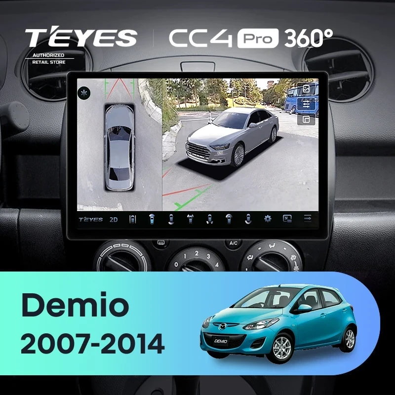 Штатная магнитола Teyes CC4 Pro 360 8/128 Mazda Demio DE (2007-2014) (13")